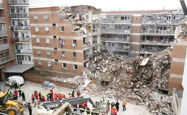 Estado en el que quedaron los edificios tras la explosión. 