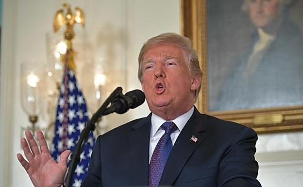 Donald Trump durante el anuncio.