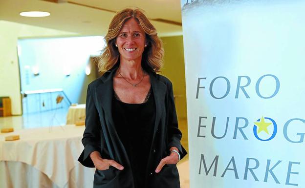 Cristina Garmendia fue premiada ayer en el Foro Eurogap, que tuvo lugar en el Palacio del Kursaal. 