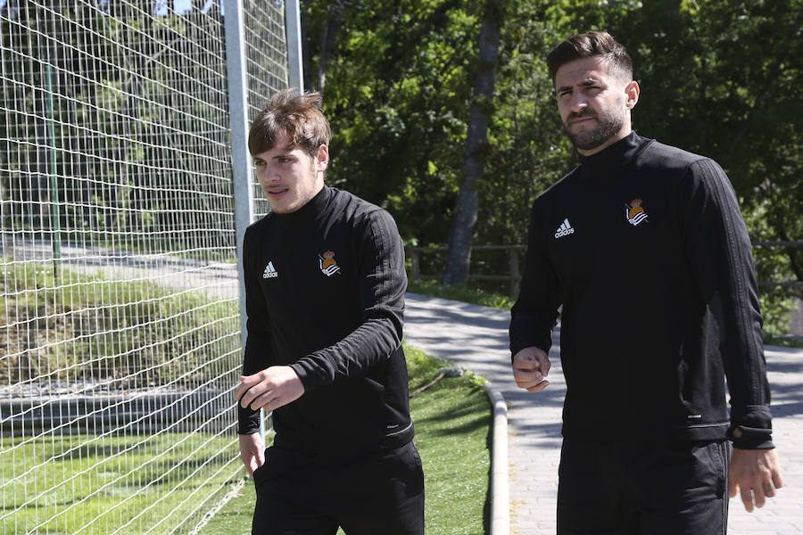 Los jugadores de la Real Sociedad han entrenado este viernes en Zubieta de cara al partido de mañana a las 16.15 horas en Anoeta contra el Leganés en Anoeta.