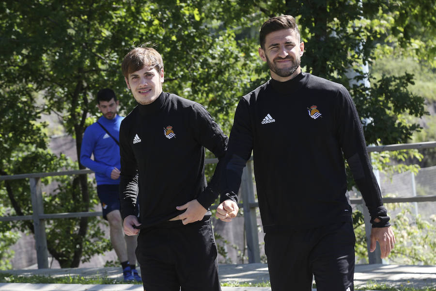 Los jugadores de la Real Sociedad han entrenado este viernes en Zubieta de cara al partido de mañana a las 16.15 horas en Anoeta contra el Leganés en Anoeta.