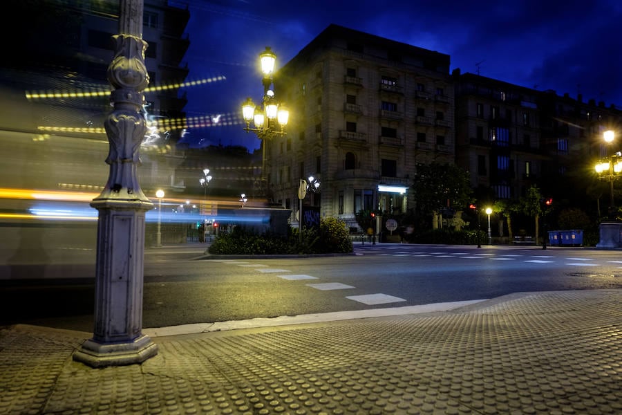 Así luce la iluminación nocturna en la capital guipuzcoana