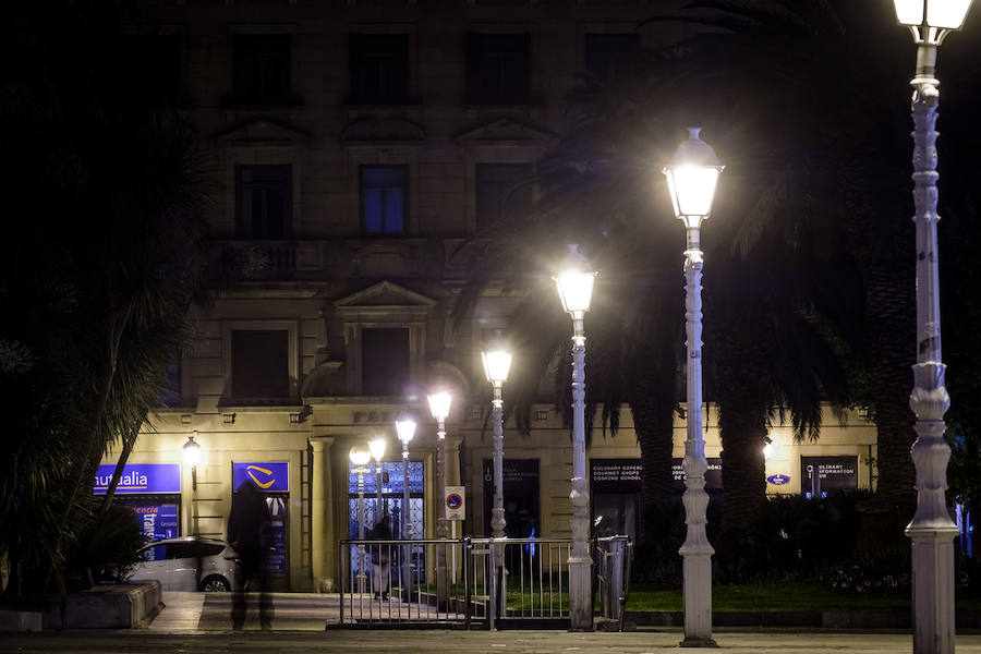 Así luce la iluminación nocturna en la capital guipuzcoana