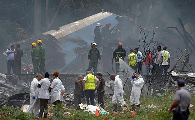 Imagen de la nave siniestrada tras despegar del aeropuerto cubano José Martí.