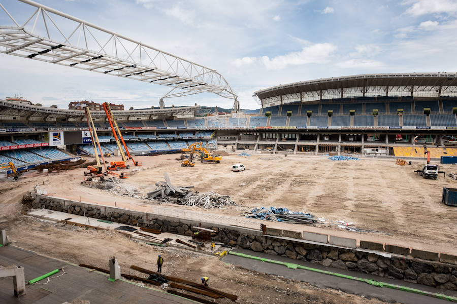 Ya se puede vislumbrar cómo se verán los partidos desde uno de los fondos del nuevo campo