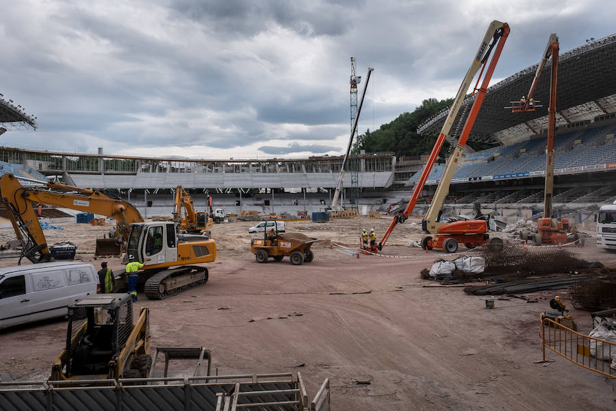 Ya se puede vislumbrar cómo se verán los partidos desde uno de los fondos del nuevo campo