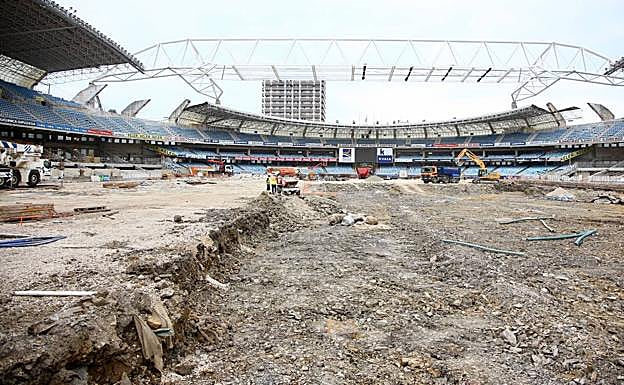 El terreno de juego se está bajando en estos momentos.