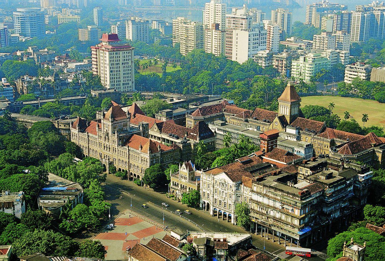 El Kala Ghoda de los conjuntos góticos de Mumbai, India.