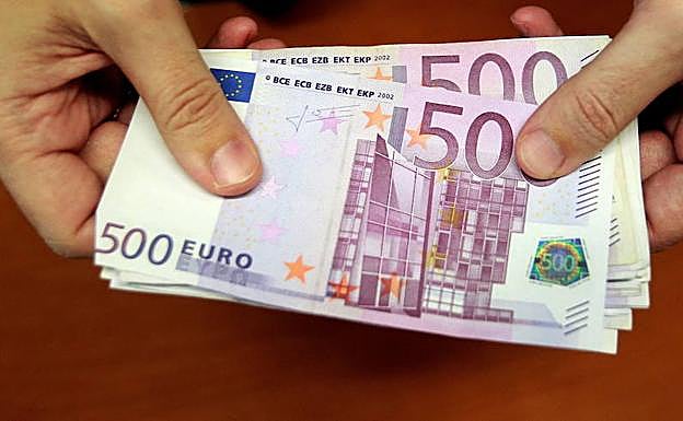 Fajo de billetes de 500 euros.