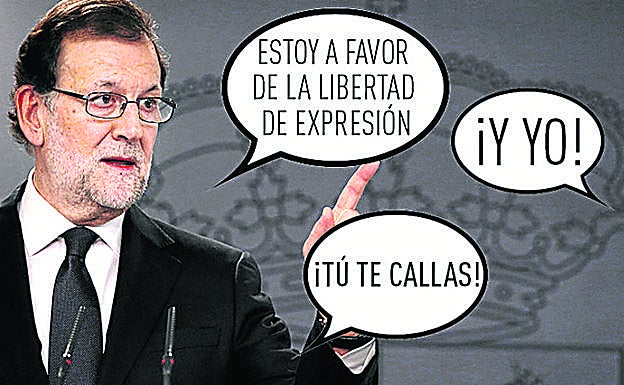 Omnipresente.  Rajoy es un habitual en estas bromas. Esta alude a la propuesta del PP sobre la Ley de Protección del Honor.