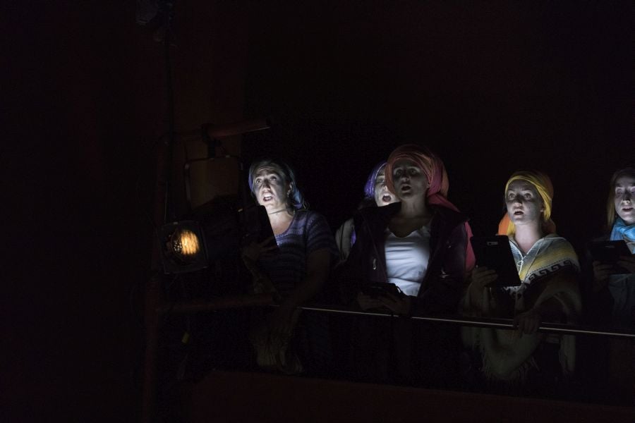 Ensayo general de La Fura dels Baus junto a la Orquesta Sinfónica de Bilbao este miércoles en el Kursaal