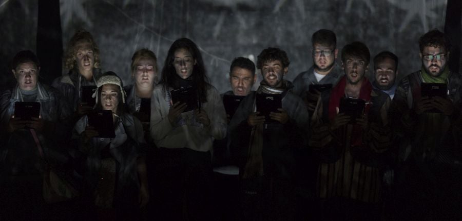 Ensayo general de La Fura dels Baus junto a la Orquesta Sinfónica de Bilbao este miércoles en el Kursaal