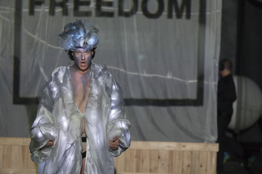 Ensayo general de La Fura dels Baus junto a la Orquesta Sinfónica de Bilbao este miércoles en el Kursaal