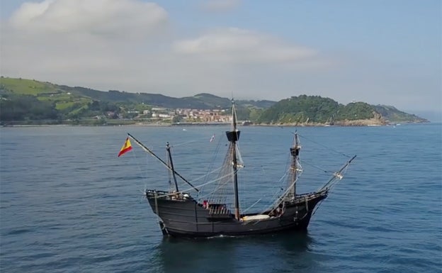 La llegada de la nao Victoria vista desde el aire. 