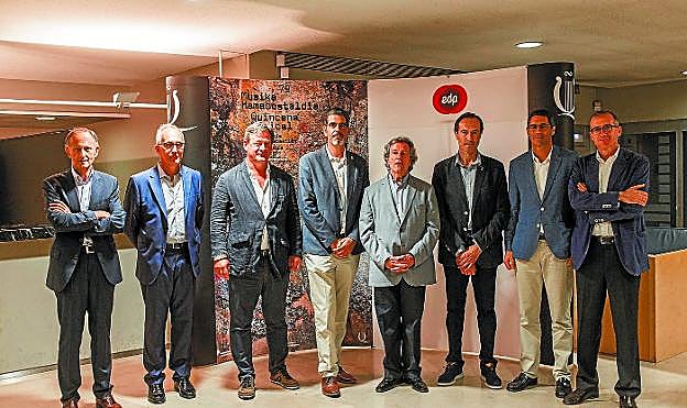 Responsables de EDP, del Gobierno Vasco y el Ayuntamiento, de EL DIARIO VASCO, La Fura dels Baus, la Quincena y la Orquesta de Bilbao. 