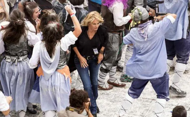 La actriz Belén Rueda, durante el rodaje de 'El Silencio de la ciudad Blanca', película dirigida por Daniel Calparsoro. 