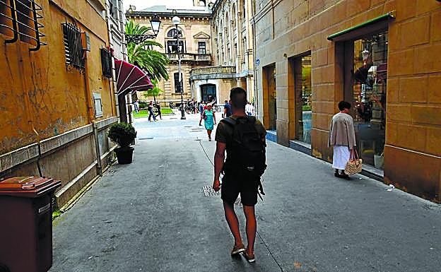 Calle Perujuantxo, donde ocurrió la agresión el pasado domingo de madrugada, al inicio de Semana Grande.