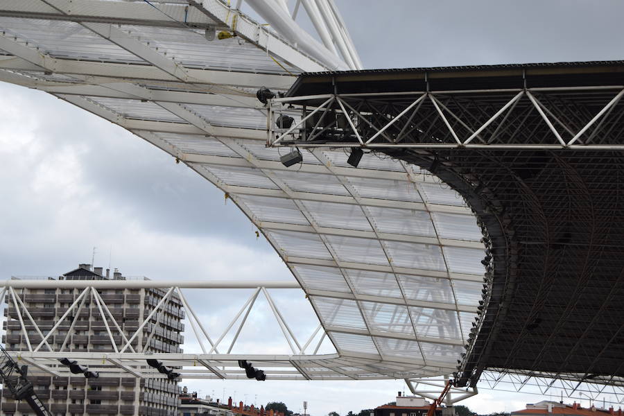 El estadio de Anoeta ya muestra en buena parte cómo estará el día de su reapertura, el 15 de septiembre, ante el F.C. Barcelona