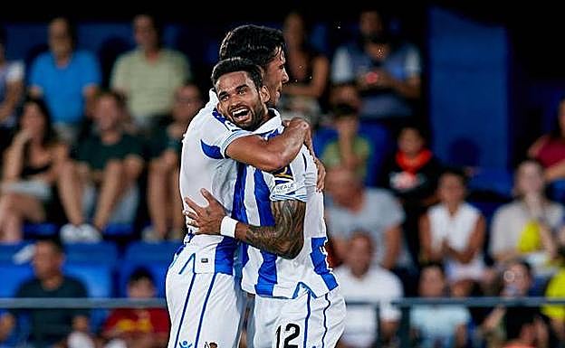 Willian José celebra el gol anotado frente al Villarreal. 