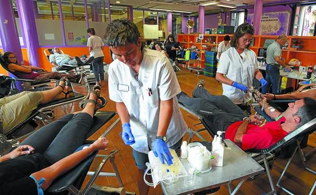 Donación de sangre del pasado lunes en la casa de cultura de Tolosa.