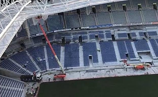 Así se ve Anoeta desde una grúa. 