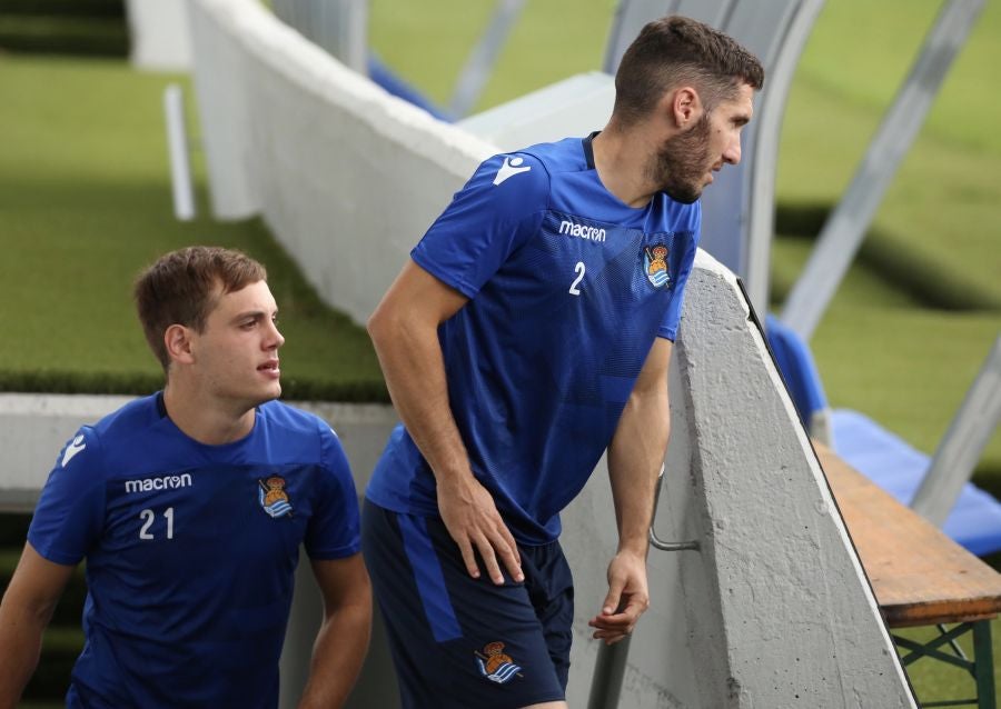 Entrenamiento de la Real Sociedad que este martes recibe al Rayo Vallecano en Anoeta. 