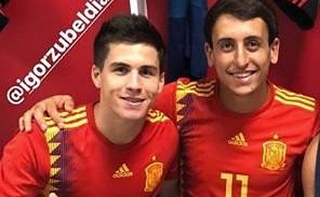 Zubeldia y Oyarzabal, en la convocatoria anterior con la selección sub21. 