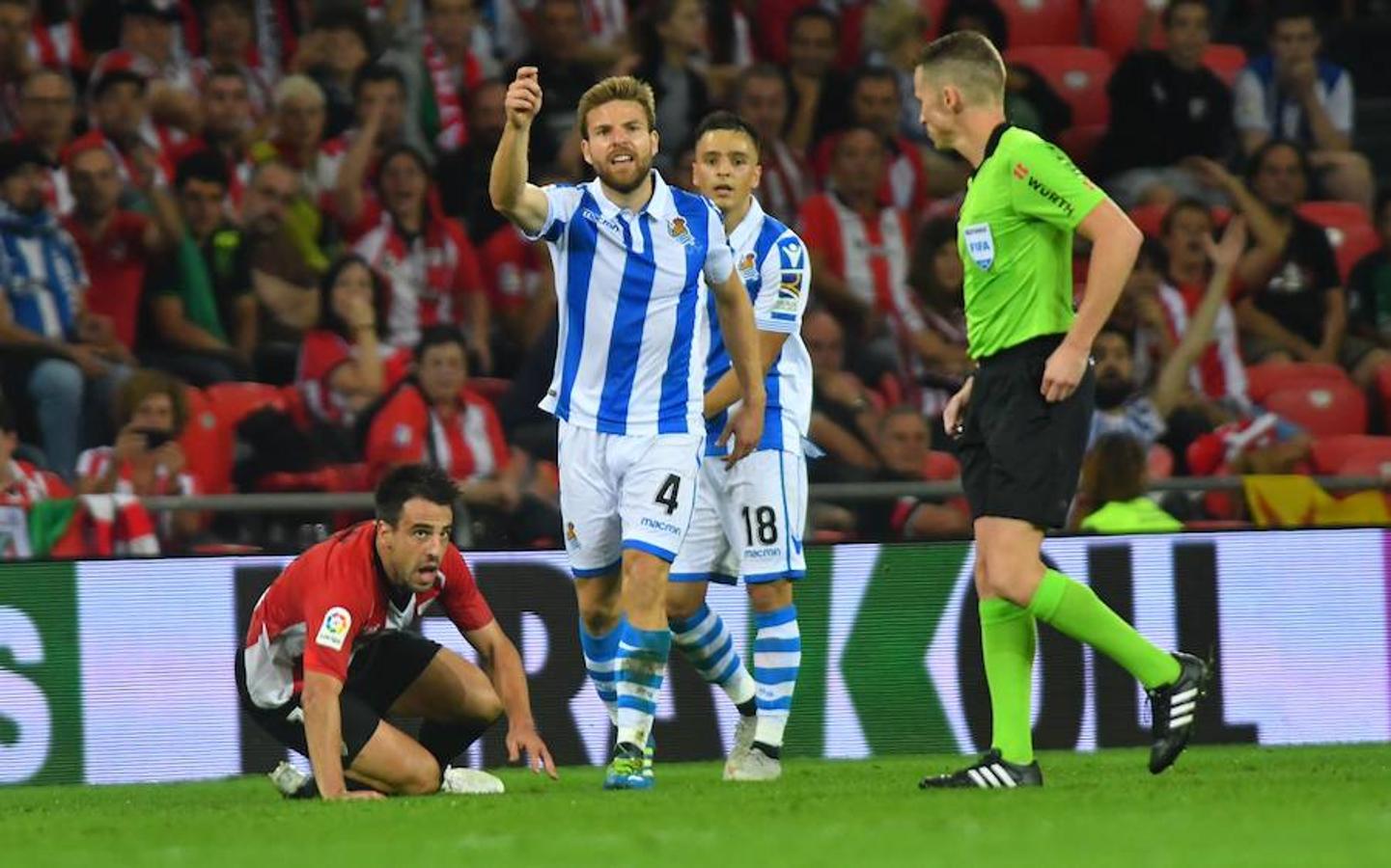 Derbi vasco disputado este viernes en San Mamés, correspondiente a la octava jornada de Liga