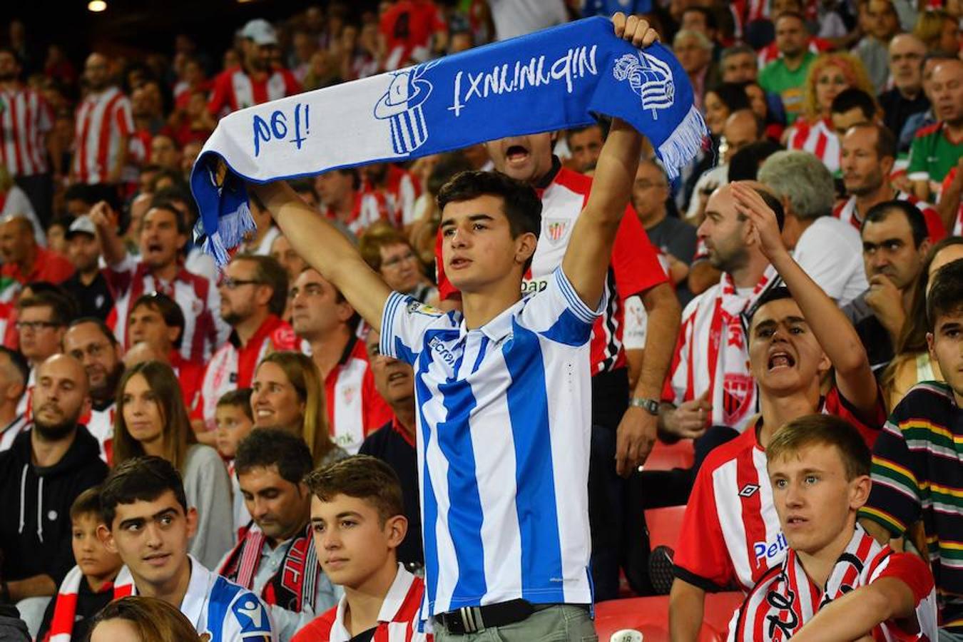 Derbi vasco disputado este viernes en San Mamés, correspondiente a la octava jornada de Liga