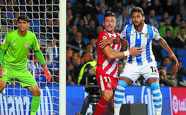 Bono espera un centro con Aday encima de Willian José, que saltó al campo en la segunda mitad. 