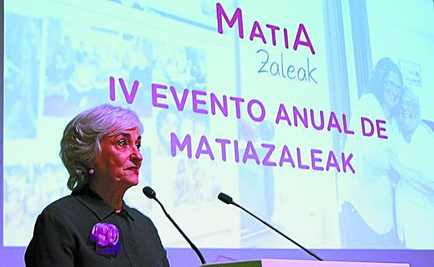 Mari Carmen Garmendia, presidenta del Patronato de Matia Fundazioa, en el acto a de ayer. 