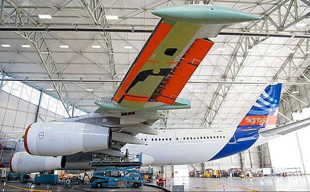 Punta de ala fabricada por la empresa vasca Aernnova.