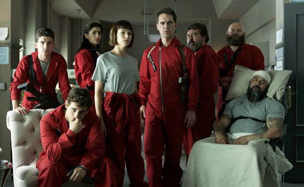 El elenco de 'La casa de papel'.