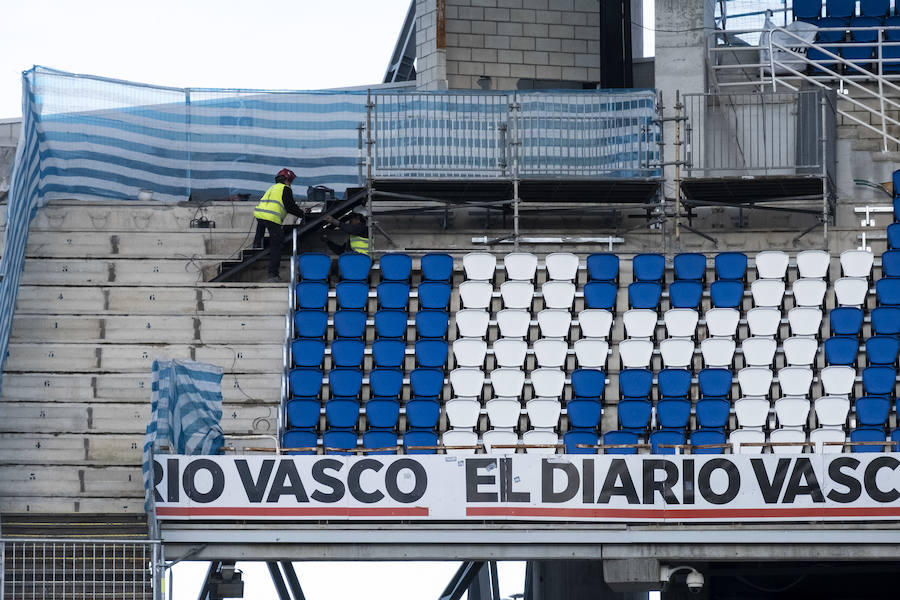 Las obras en el estadio de Anoeta avanzan a buen ritmo.