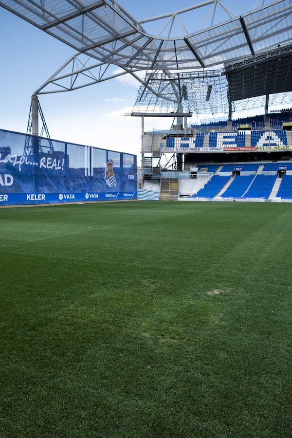 Las obras en el estadio de Anoeta avanzan a buen ritmo.