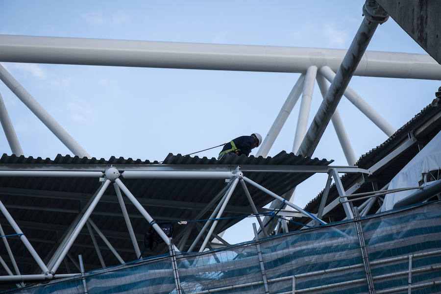 Las obras en el estadio de Anoeta avanzan a buen ritmo.