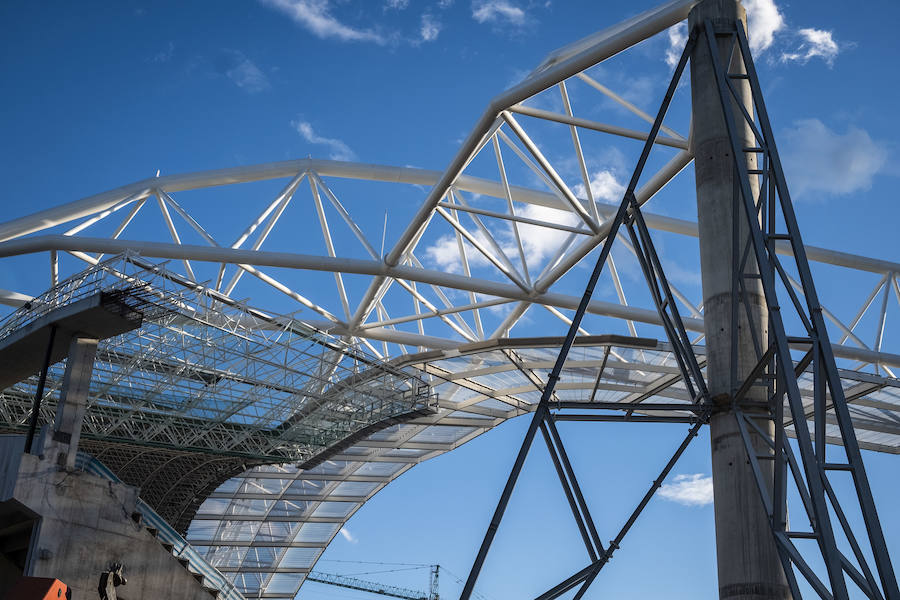 Las obras en el estadio de Anoeta avanzan a buen ritmo.
