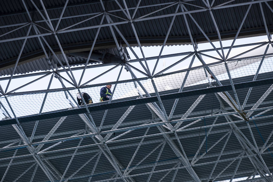 Las obras en el estadio de Anoeta avanzan a buen ritmo.