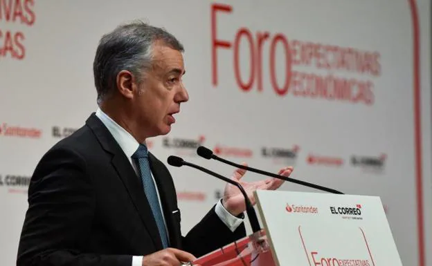 El lehendakari, Iñigo Urkullu, interviene en el Foro de Expectativas Económicas. 