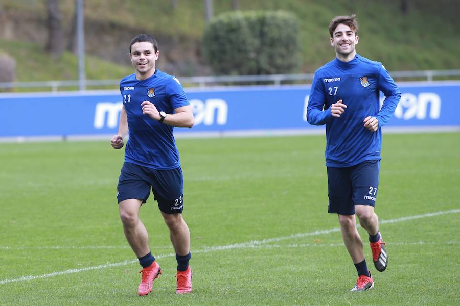 Los de Garitano han entrenado esta mañana en Zubieta tratando de olvidar la derrota en Anoeta y pensando ya en su próximo rival.