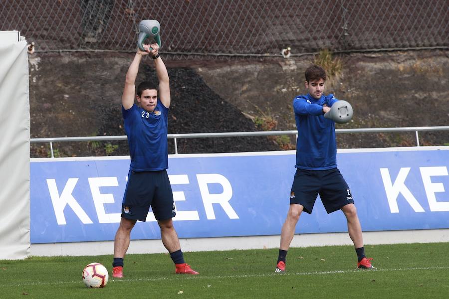 Los de Garitano han entrenado esta mañana en Zubieta tratando de olvidar la derrota en Anoeta y pensando ya en su próximo rival.