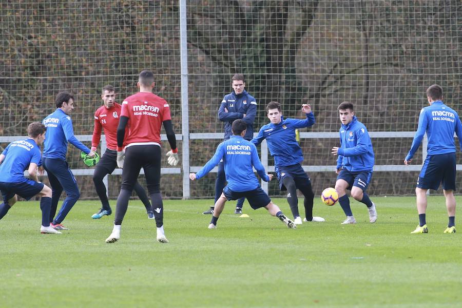 Los de Garitano han entrenado esta mañana en Zubieta tratando de olvidar la derrota en Anoeta y pensando ya en su próximo rival.