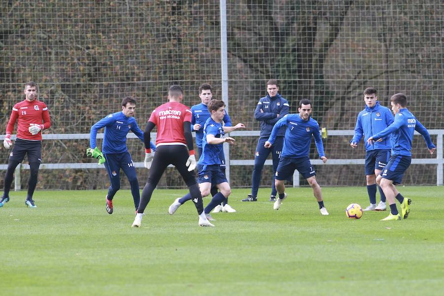 Los de Garitano han entrenado esta mañana en Zubieta tratando de olvidar la derrota en Anoeta y pensando ya en su próximo rival.