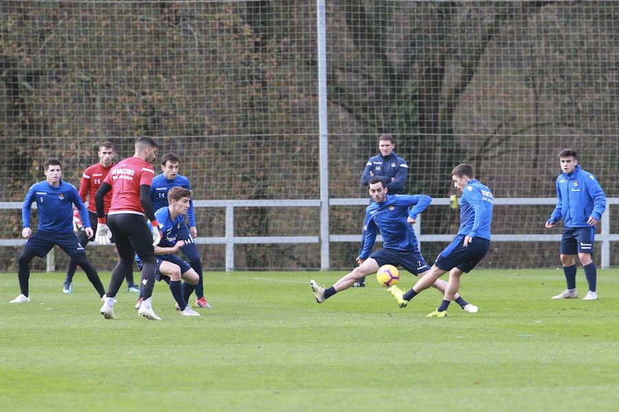 Los de Garitano han entrenado esta mañana en Zubieta tratando de olvidar la derrota en Anoeta y pensando ya en su próximo rival.