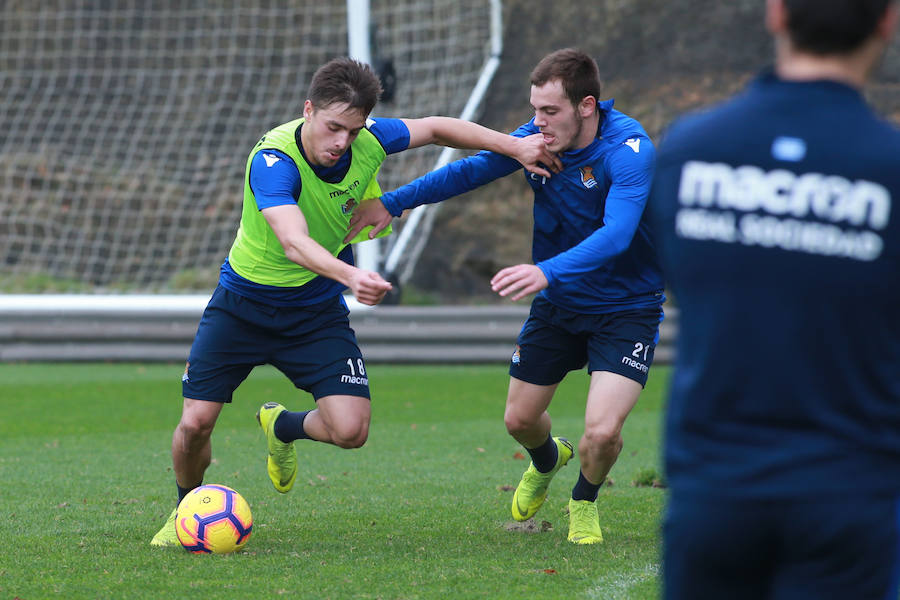 Los de Garitano han entrenado esta mañana en Zubieta tratando de olvidar la derrota en Anoeta y pensando ya en su próximo rival.