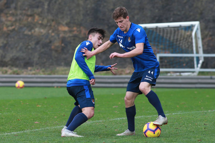Los de Garitano han entrenado esta mañana en Zubieta tratando de olvidar la derrota en Anoeta y pensando ya en su próximo rival.