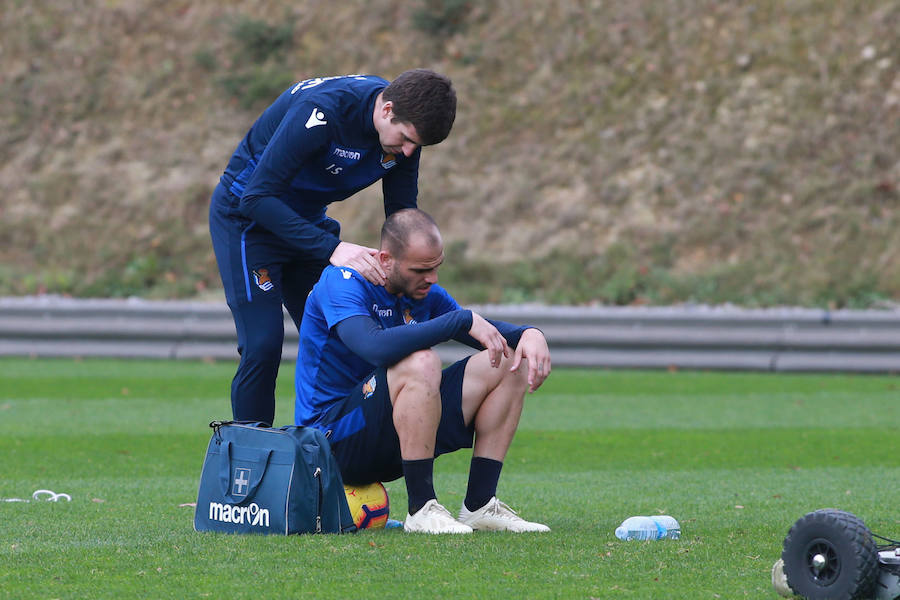 Los de Garitano han entrenado esta mañana en Zubieta tratando de olvidar la derrota en Anoeta y pensando ya en su próximo rival.