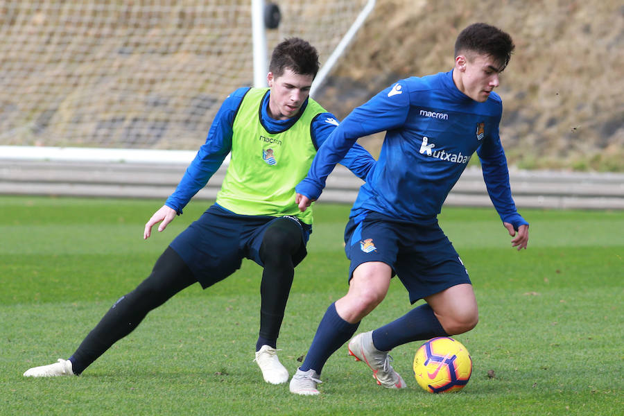 Los de Garitano han entrenado esta mañana en Zubieta tratando de olvidar la derrota en Anoeta y pensando ya en su próximo rival.