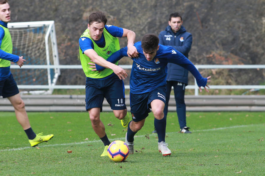 Los de Garitano han entrenado esta mañana en Zubieta tratando de olvidar la derrota en Anoeta y pensando ya en su próximo rival.