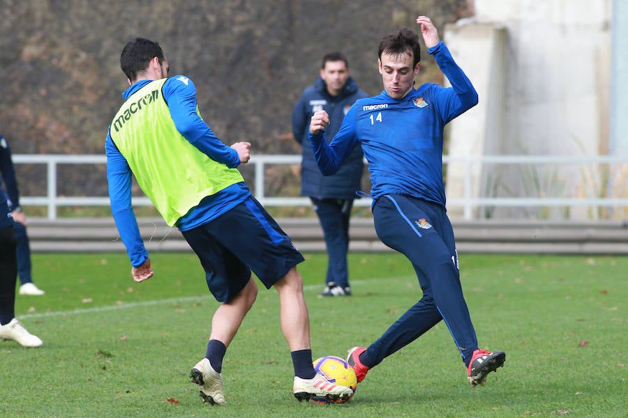 Los de Garitano han entrenado esta mañana en Zubieta tratando de olvidar la derrota en Anoeta y pensando ya en su próximo rival.
